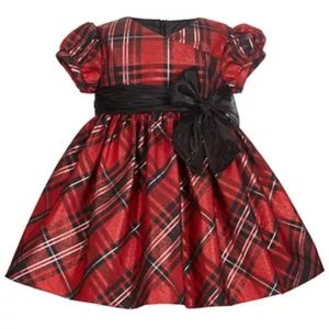Baby Girls Metallic Plaid Dress